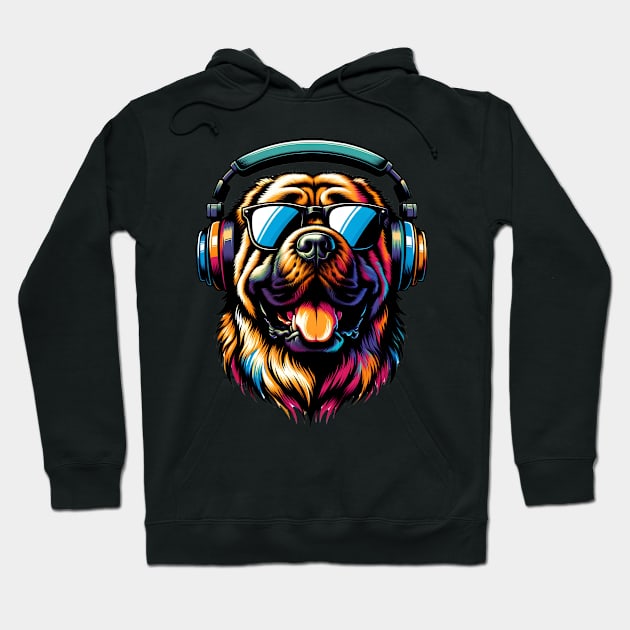 Spanish Mastiff DJ Grooves with Smiling Charm Hoodie by ArtRUs